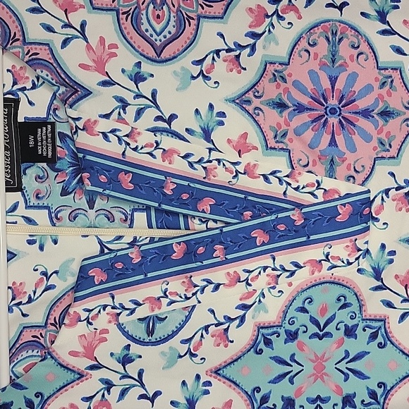 Jessica Howard White Blue Cotton Shift Dress, Size 18 W - Picture 4 of 7